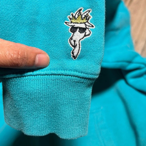 Goat USA Pullover Turquoise Hoodie Size: Small - Picture 8 of 11